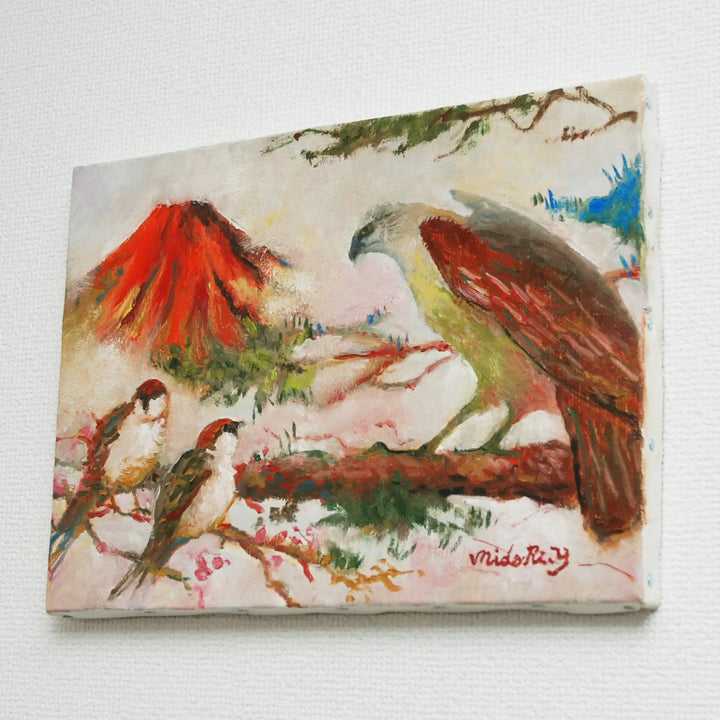 雀と鷹／山口ミドリ｜アート絵画・販売通販WASABI(ワサビ)