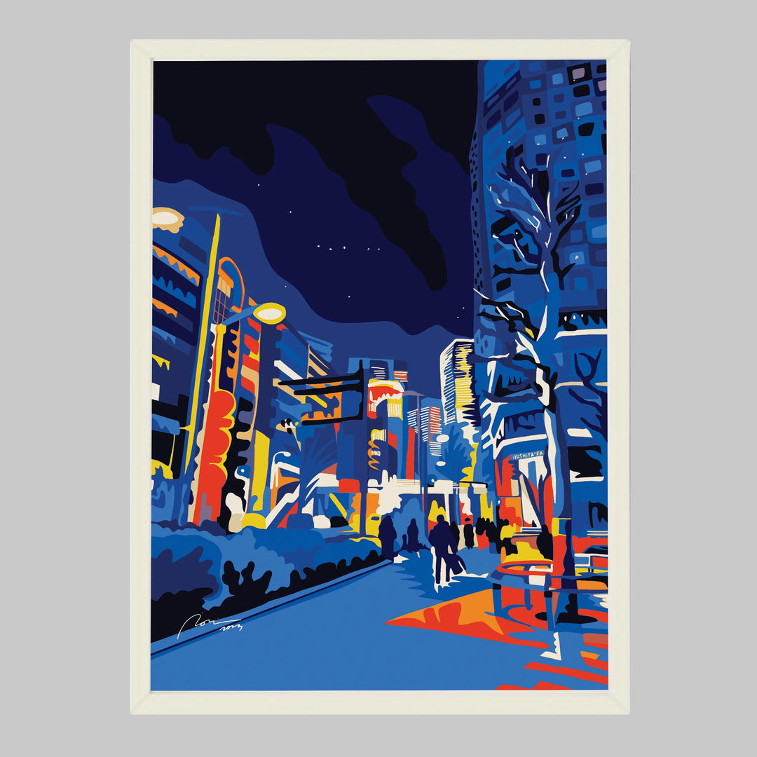 Shibuya Night -B2 size-／IORI KIKUCHI｜アート絵画・販売通販WASABI