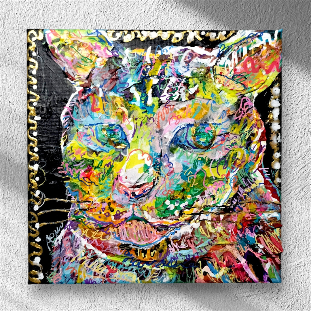 見つめるネコ／碧見うみ｜アート絵画・販売通販WASABI(ワサビ)
