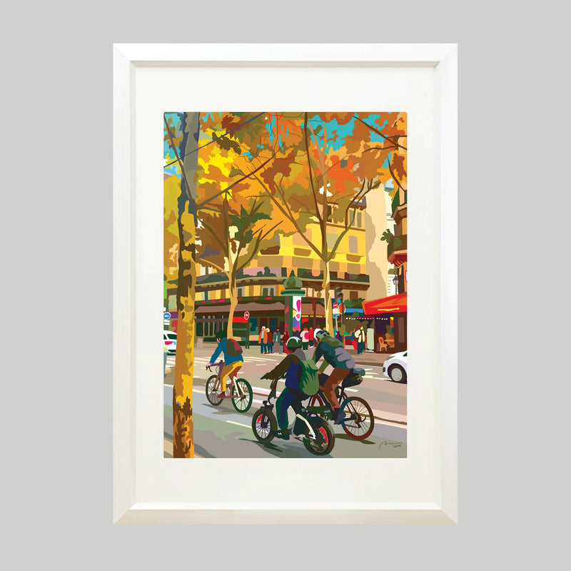 Cyclisme à Paris -A4/B4 size-／IORI KIKUCHI｜アート絵画・販売通販