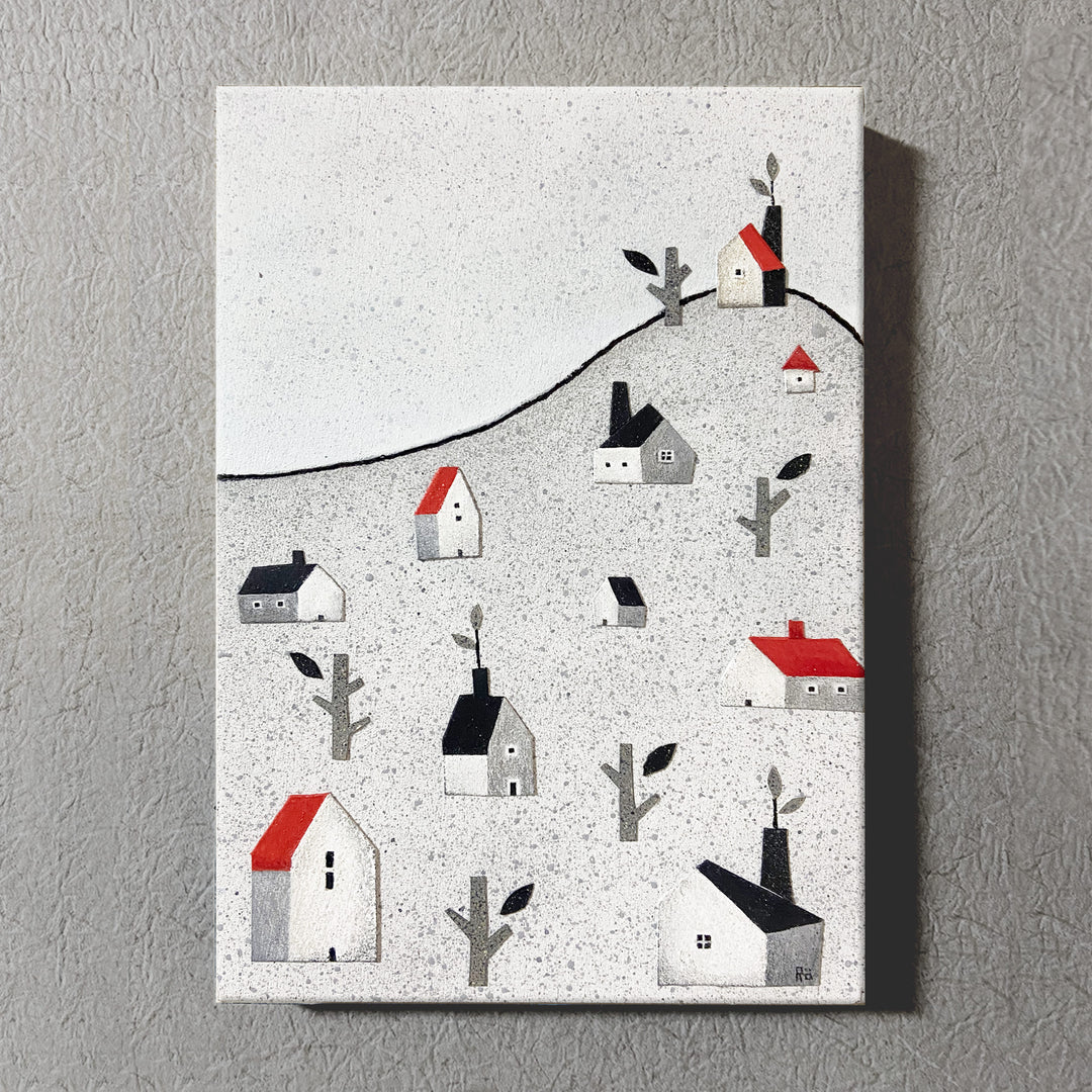 赤い屋根／Römell｜アート絵画・販売通販WASABI(ワサビ)