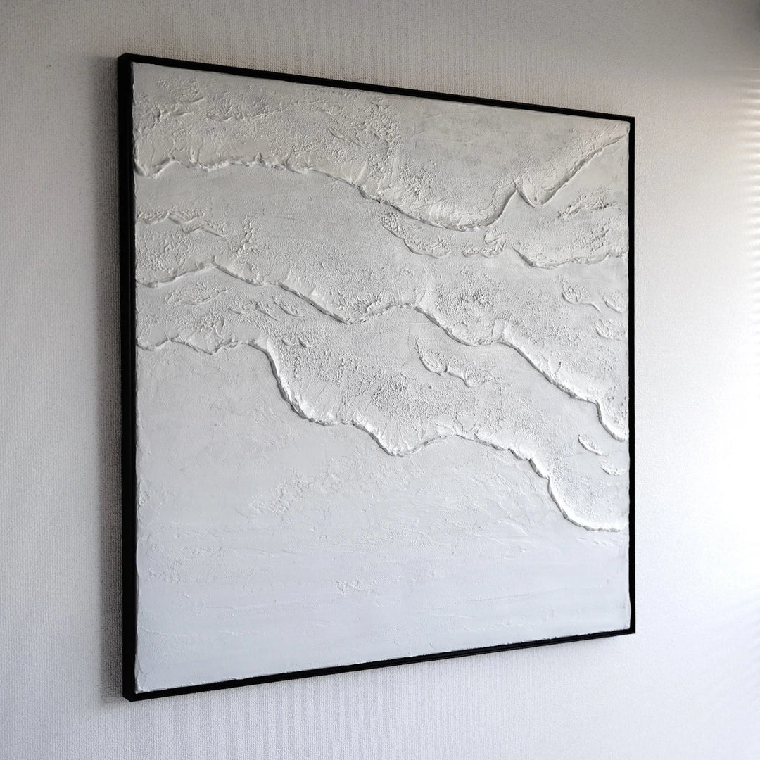 Beach 80×80cm】石膏風アート／小山絢子｜アート絵画・販売通販WASABI