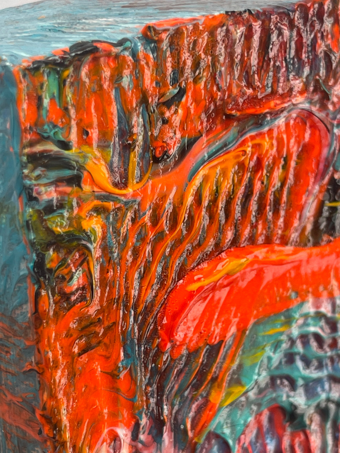 垂直に垂れるオレンジ／横島剛｜アート絵画・販売通販WASABI(ワサビ)