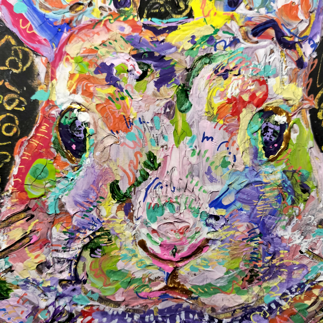 宇宙船に乗るうさぎ／碧見うみ｜アート絵画・販売通販WASABI(ワサビ)