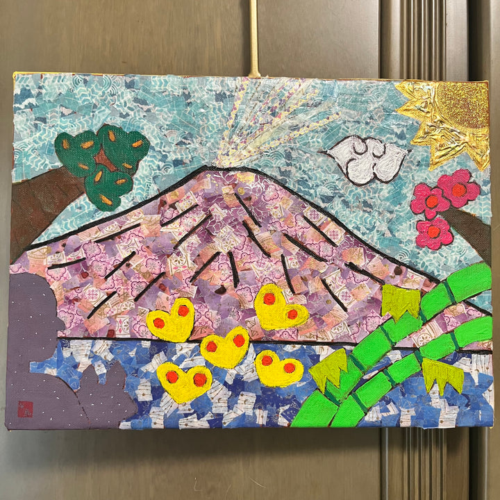 カラフル桜島／ひろゆき｜アート絵画・販売通販WASABI(ワサビ)