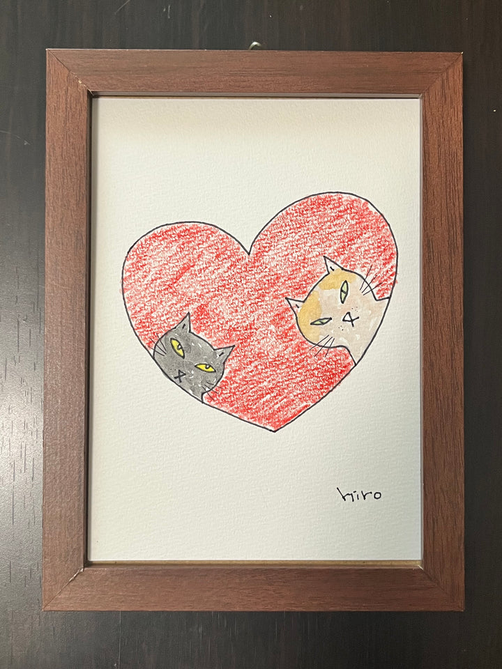 寄り添うハート／ひろゆき｜アート絵画・販売通販WASABI(ワサビ)