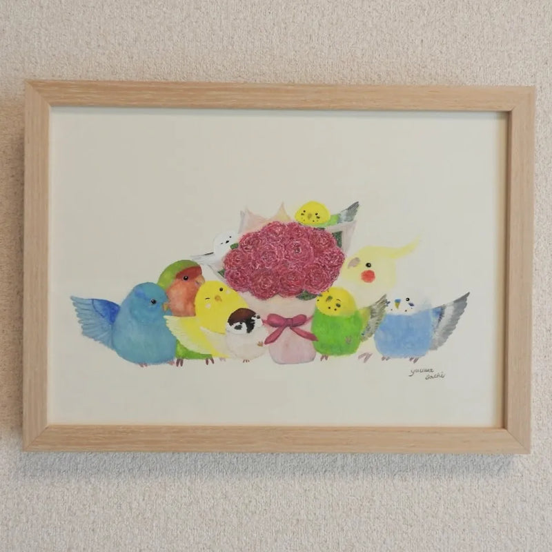 いつもありがとうインコたち／yuuwa sachi｜アート絵画・販売通販