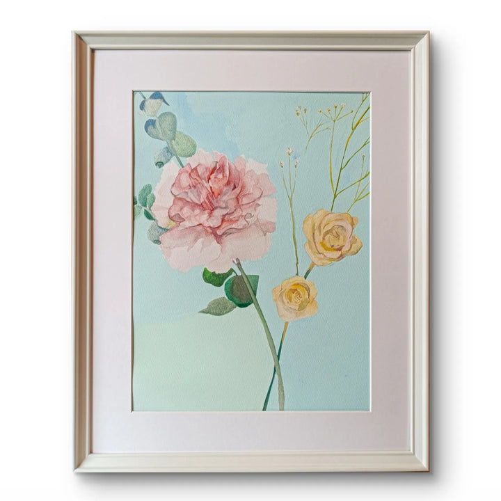 ピンクのカーネーションと黄色いバラ／MiuMiu｜アート絵画・販売通販