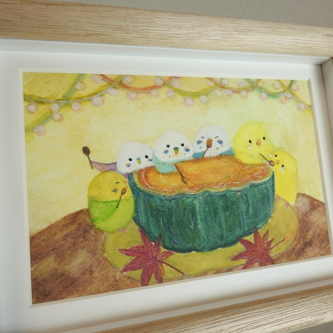 カボチャプリンとインコたち
