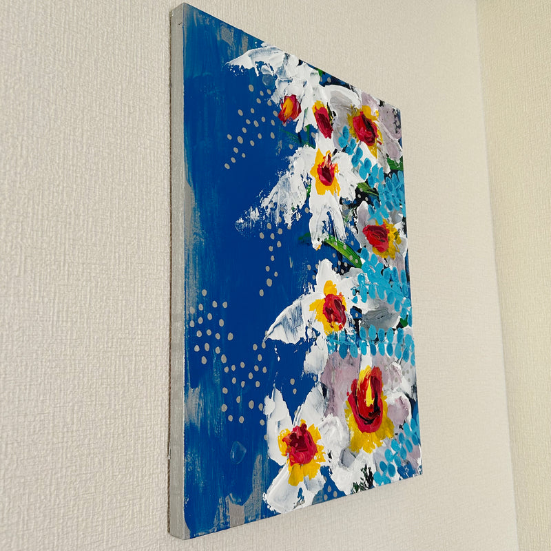 油彩 絵画 『Wild Flowers 2025』丸形直径30cm 絵画 原画 油彩 絵画