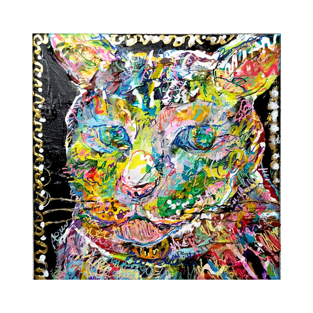 絵画　絵　BEYさんの作品　価格交渉可 見つめるネコ／碧見うみ｜アート絵画・販売通販WASABI(ワサビ)