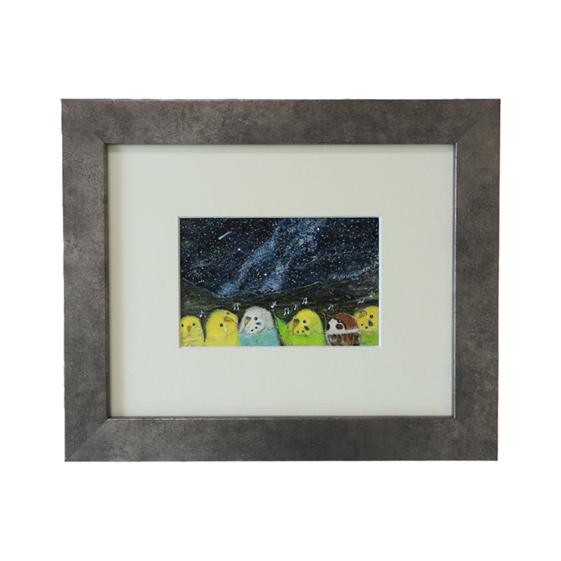 天の川インコ／yuuwa sachi｜アート絵画・販売通販WASABI(ワサビ)