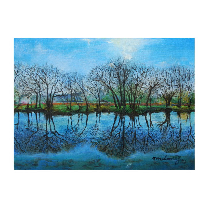 入間川風景／山口ミドリ｜アート絵画・販売通販WASABI(ワサビ)