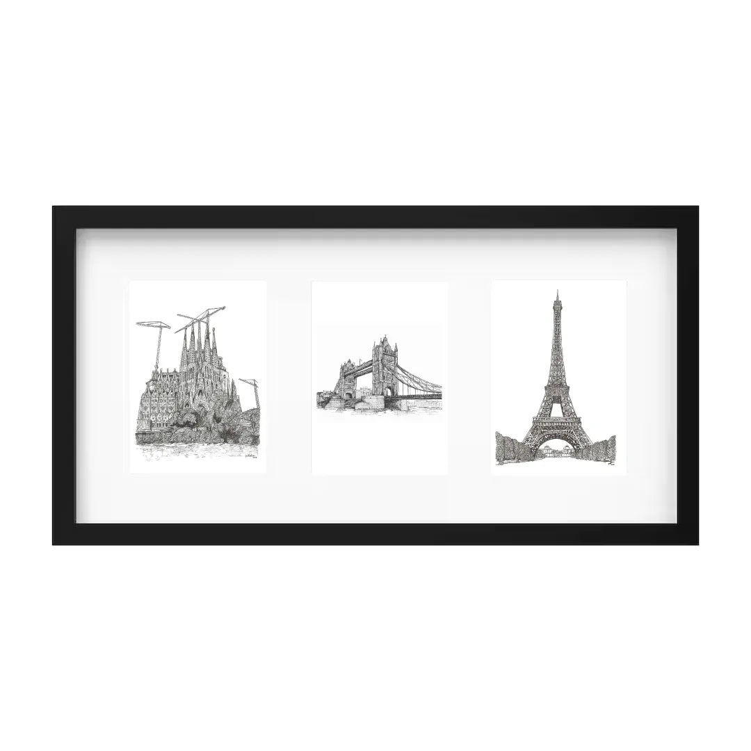 選べるアート3連作 vol.7(額縁 : ブラック)