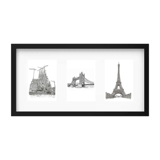 選べるアート3連作 vol.7(額縁 : ブラック)