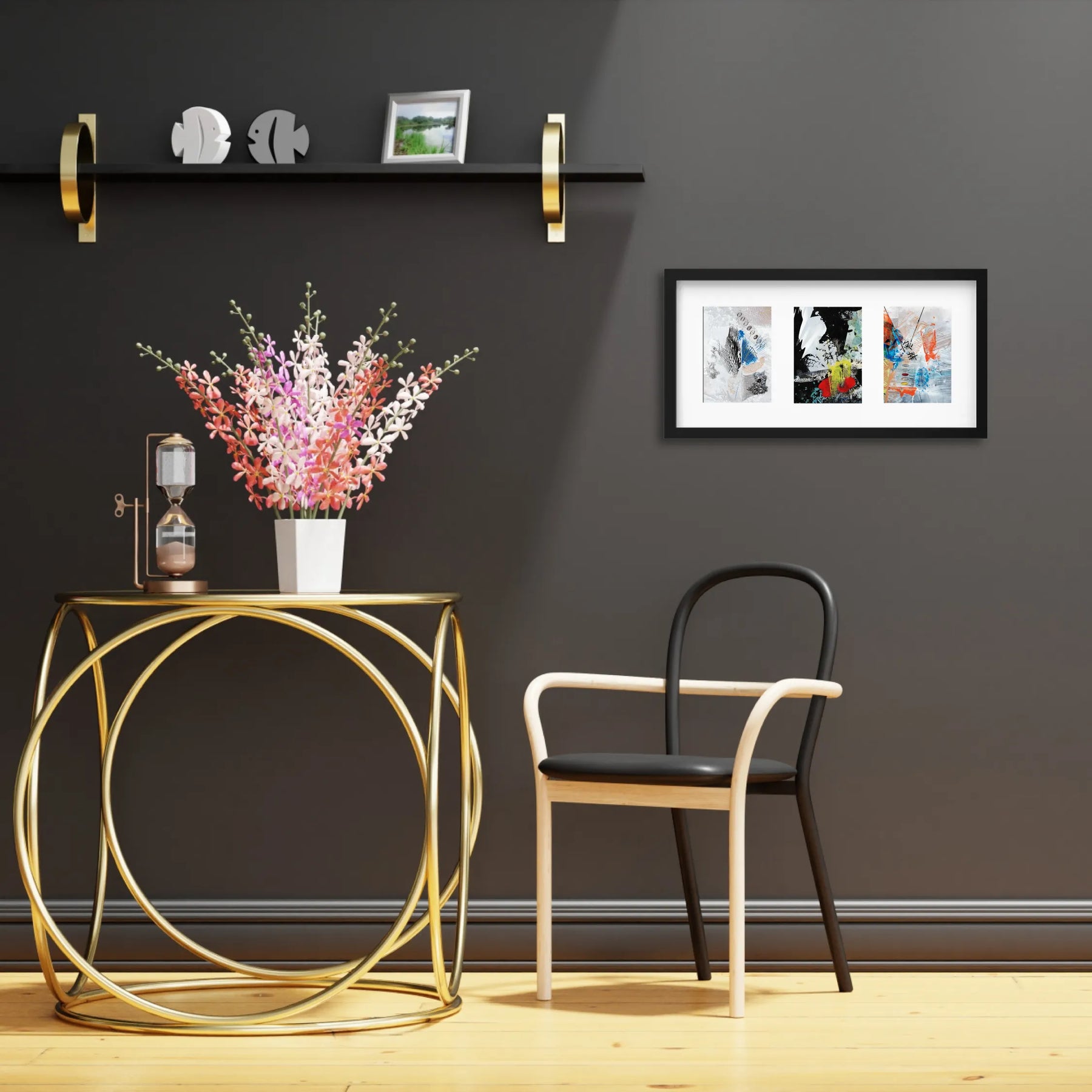 選べるアート3連作 vol.3(額縁 : ブラック)