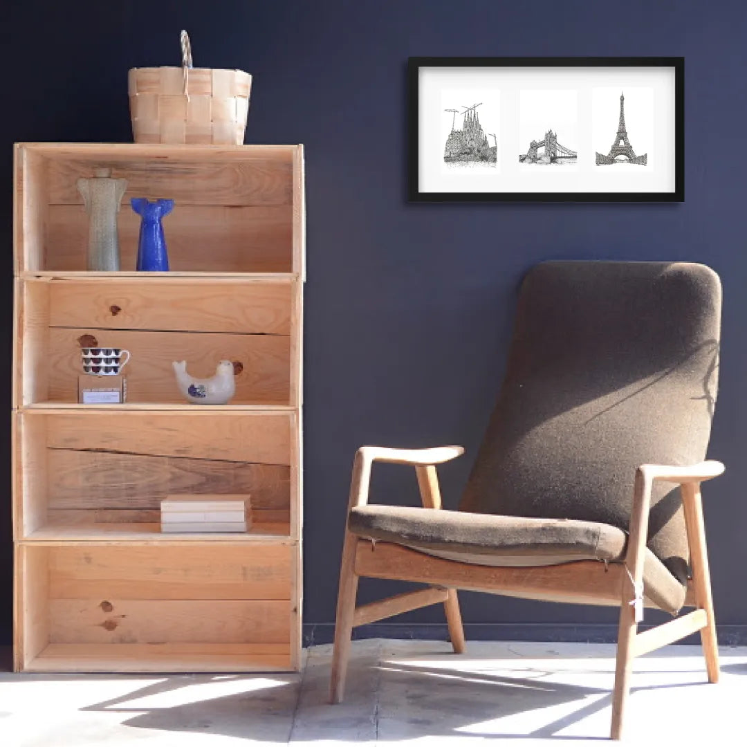 選べるアート3連作 vol.7(額縁 : ブラック)