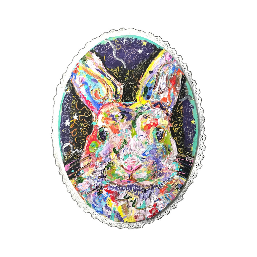 宇宙船に乗るうさぎ／碧見うみ｜アート絵画・販売通販WASABI(ワサビ)