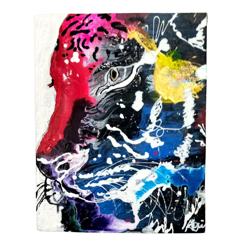 ブラジル アヤワスカビジョン シャーマン　直筆イラスト 絵画油絵 流れる日々を映し、／碧見うみ｜アート絵画・販売通販WASABI(ワサビ)