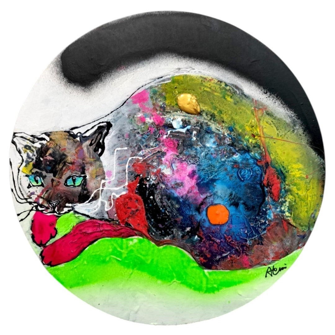 宇宙を持つ猫／碧見うみ｜アート絵画・販売通販WASABI(ワサビ)