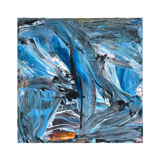 オレンジとブルーの筆触