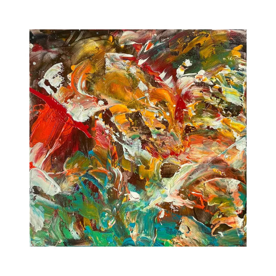 破裂するオレンジと赤