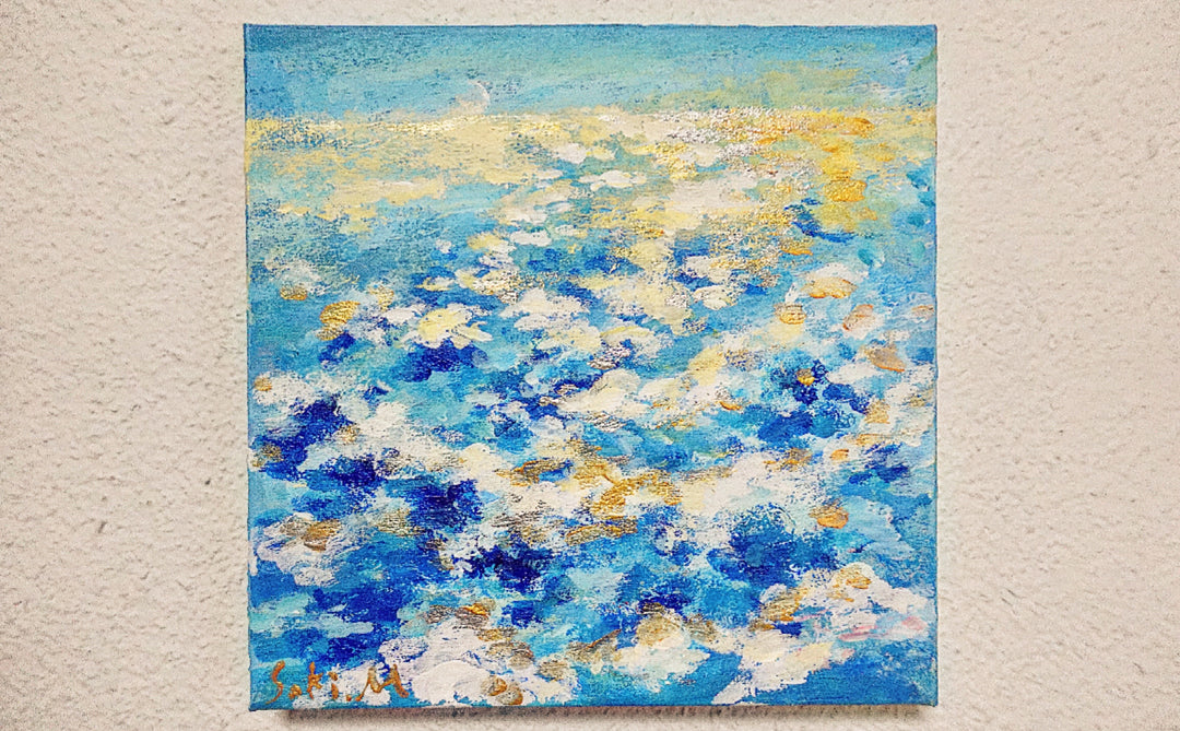 絵画、まあるい色と輝き 遠くから眺める／むらいさき｜アート・絵画通販WASABI(ワサビ)