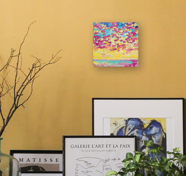 虹色の空と海の絵／むらいさき｜アート・絵画通販WASABI(ワサビ)