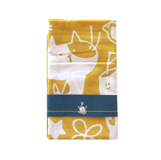 イヌブシデザイン　注染染めてぬぐい　からし色