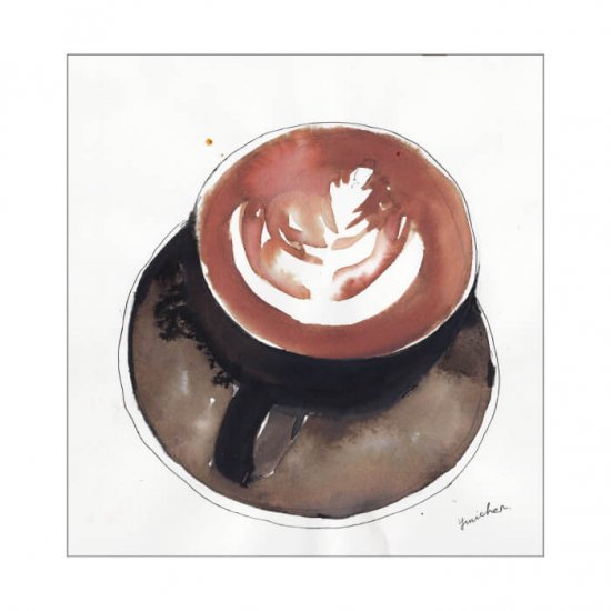 「cafe latte hot」| WASABI(ワサビ)アート通販