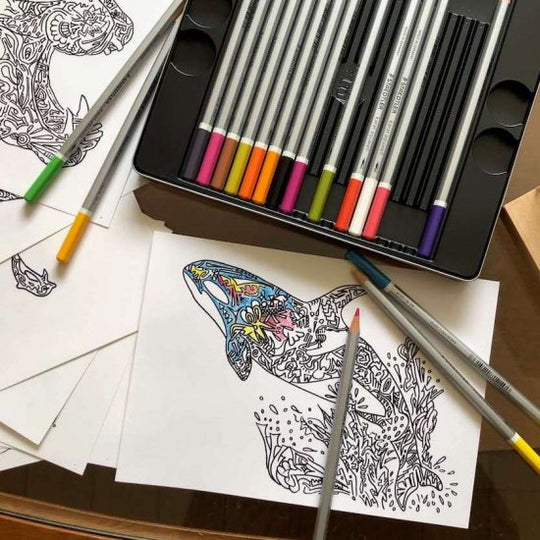 【フレーム付き】アニマルシリーズ塗り絵10枚セット