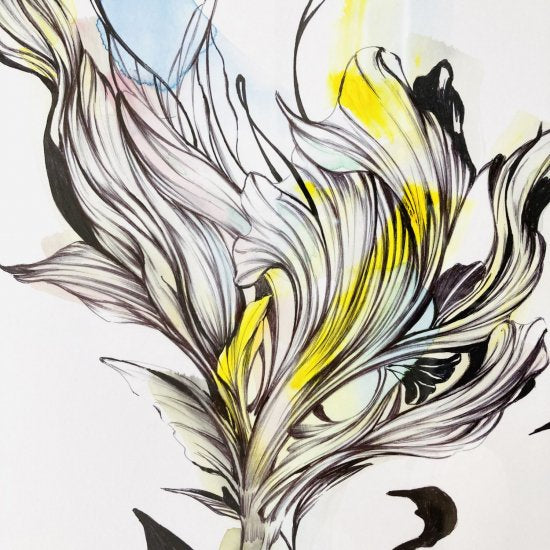 Flower blooming from rifts in the clouds