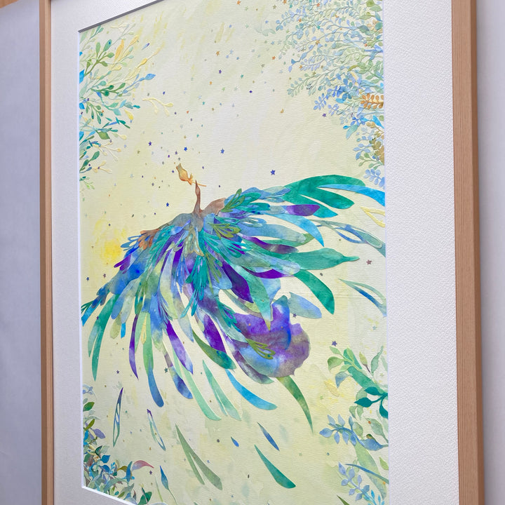 アクリル絵画:『Wishes.』 秋の野に咲くききょうやすすき、吾亦紅といった秋の草花。日本の
