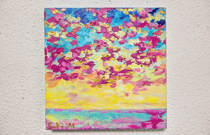 虹色の空と海の絵／むらいさき｜アート・絵画通販WASABI(ワサビ)