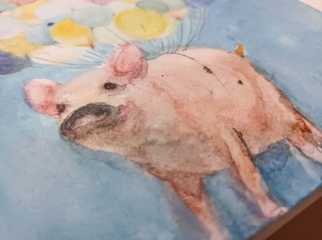 風船とブタ／MiuMiu｜アート絵画・販売通販WASABI(ワサビ)