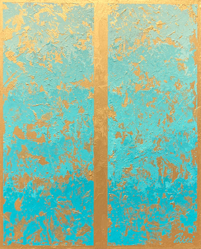 gold turquoise gradient grotto
