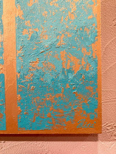 gold turquoise gradient grotto