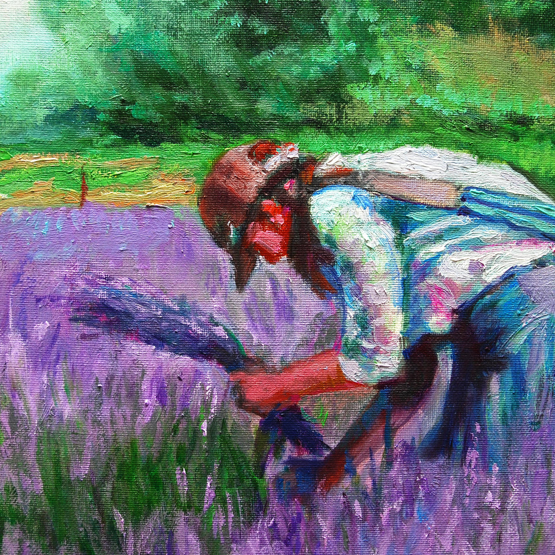 ラベンダーを摘む少女／山口ミドリ｜アート絵画・販売通販WASABI(ワサビ)