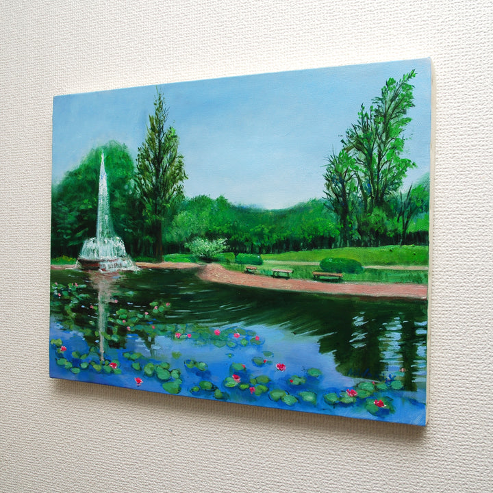 噴水と睡蓮（彩の森入間公園）／山口ミドリ｜アート絵画・販売通販