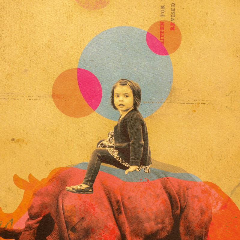 A child on a black rhino. No.179 【クロサイに乗った子供】