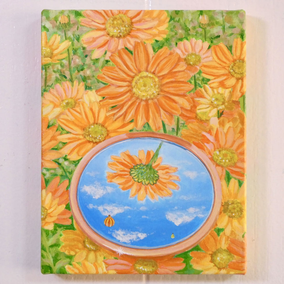 花と鏡（どこまでも高く）／冬乃太陽｜アート絵画・販売通販WASABI(ワサビ)