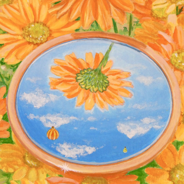 花と鏡（どこまでも高く）／冬乃太陽｜アート絵画・販売通販WASABI(ワサビ)