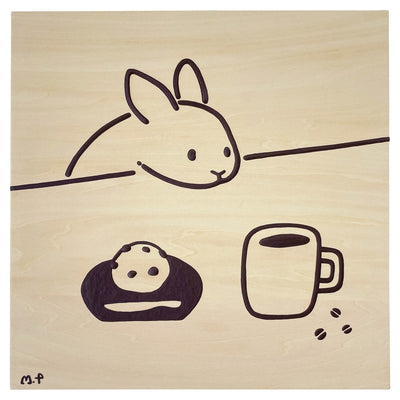 うさぎ・豆大福・コーヒー