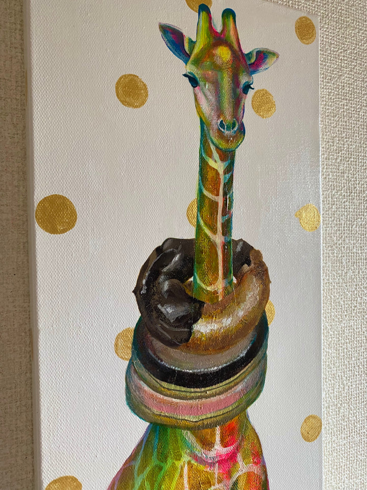 キリン　絵画 キリン×ドーナッツ／mami｜アート・絵画通販WASABI(ワサビ)