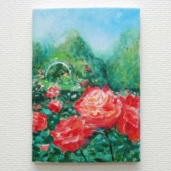 バラ園にて(水彩画 額縁付き) バラ園にて(水彩画 額縁付き) 薔薇園にて」 by yukie｜Artmeter｜