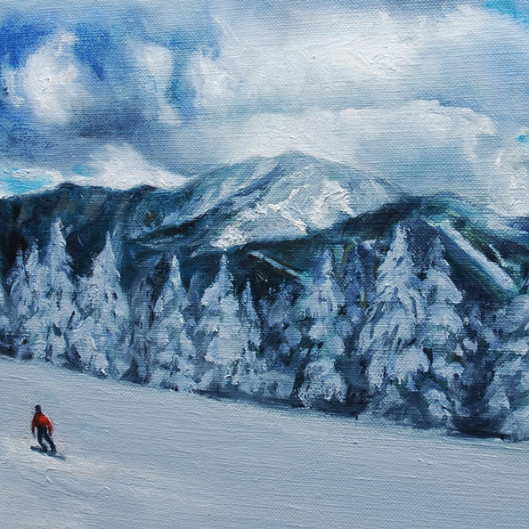 色鉛筆画 イラストレーション ポスター原画「茶臼山高原スキー場」 色鉛筆画 イラストレーション ポスター原画「茶臼山高原スキー場」