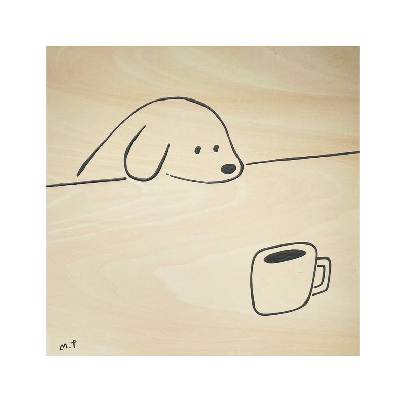 コーヒー好きの犬