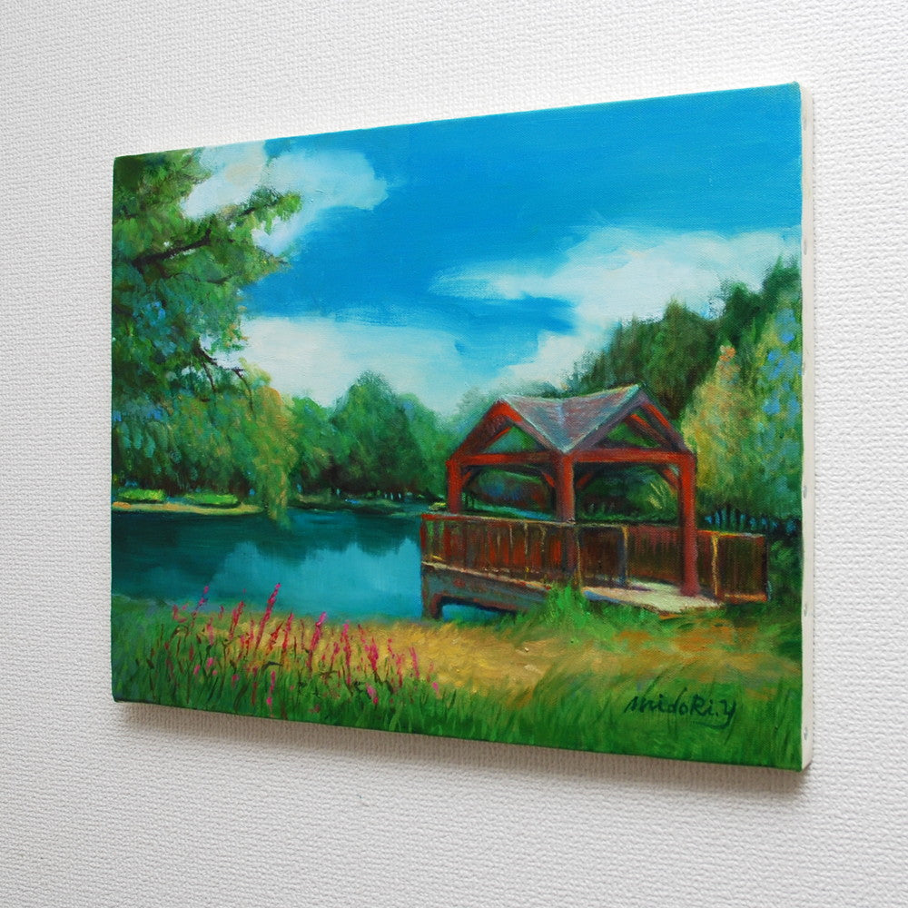 東屋とミソハギ（彩の森入間公園）／山口ミドリ｜アート絵画・販売通販