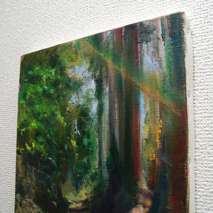 木立と虹