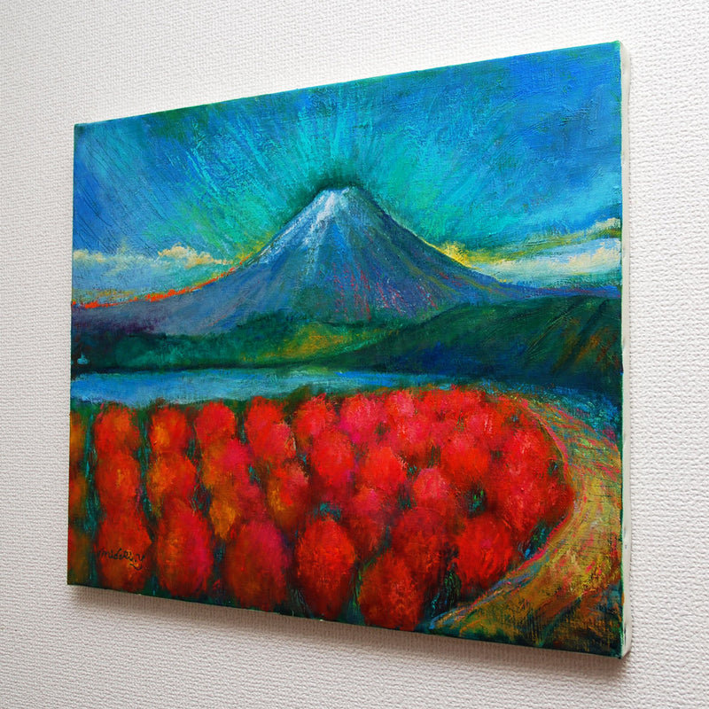 赤コキアと富士山